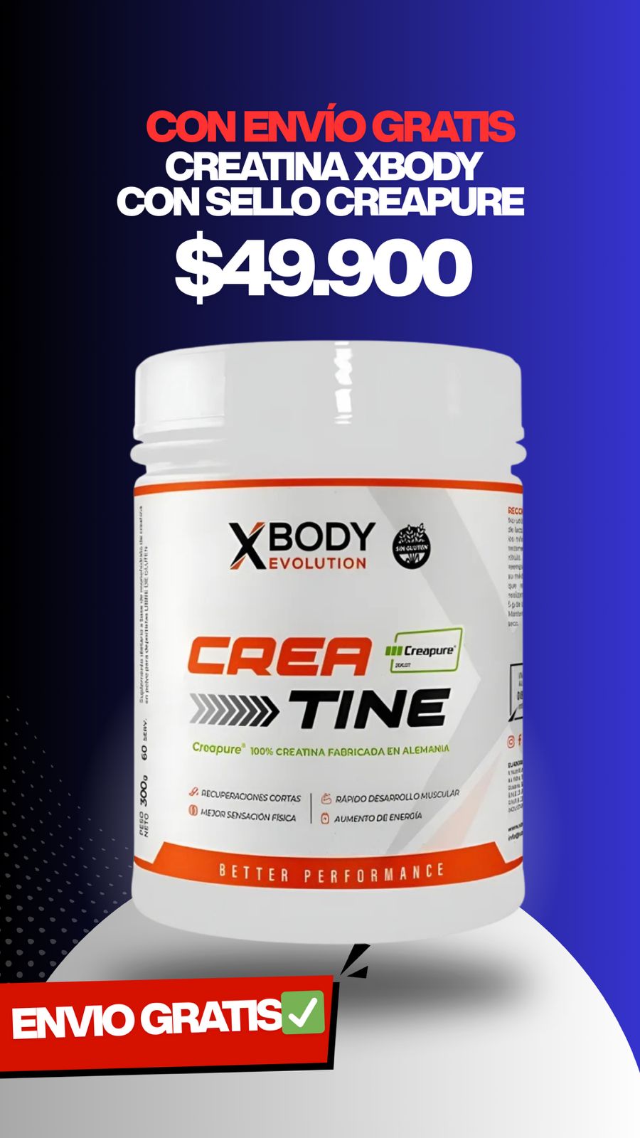 CREATINA CON ENVÍO GRATIS