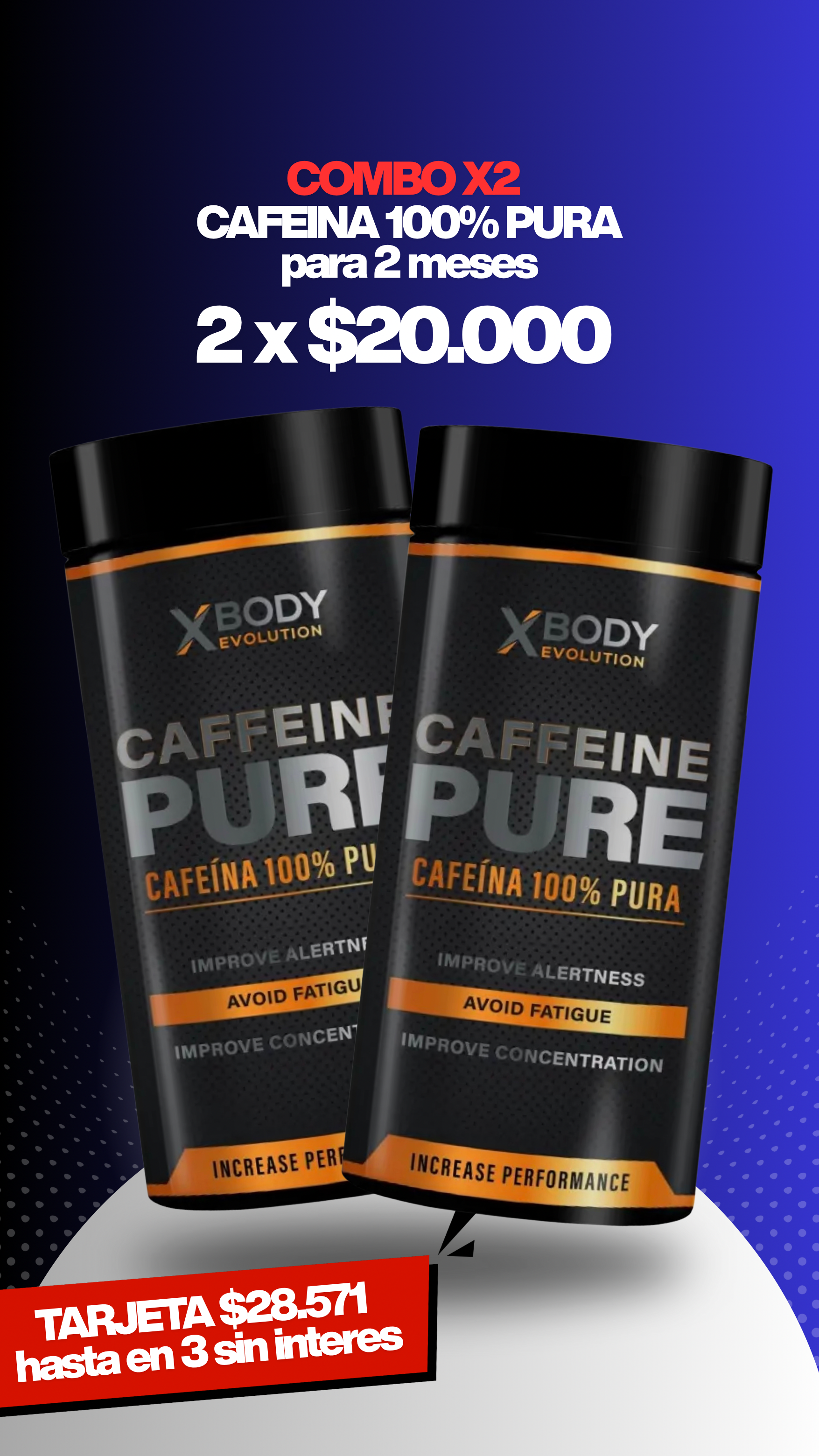 X2 Cafeína 100% Pura